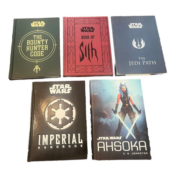 Star Wars,5 Books: Book of Sith, Bounty Hunter Code, Jedi Path, Ahsoka, Handbook - Picture 1 of 3